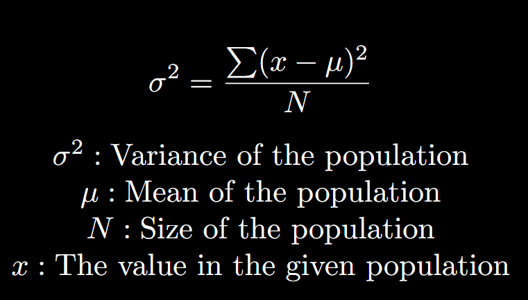 Image of variance formula